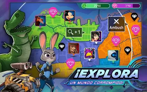 Descarga Disney Heroes: Battle Mode APK MOD con el Jugador Fuerte para Android Gratis 4