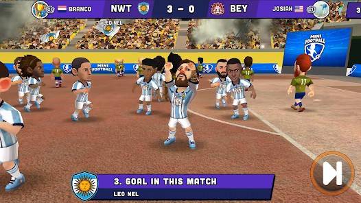 Descarga Mini Football MOD APK con Enemigos tontos y velocidad para Android Gratis 5